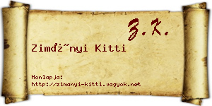 Zimányi Kitti névjegykártya