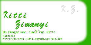 kitti zimanyi business card